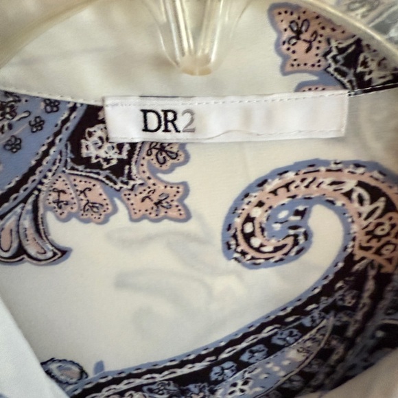 Paisley Lightweight Button-Up Tie Front Blouse (DR2) XL - Picture 9 of 12